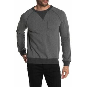 Vestige Men's Dark Grey Contrast Banded Pullover Sweatshirt Small MSRP $120